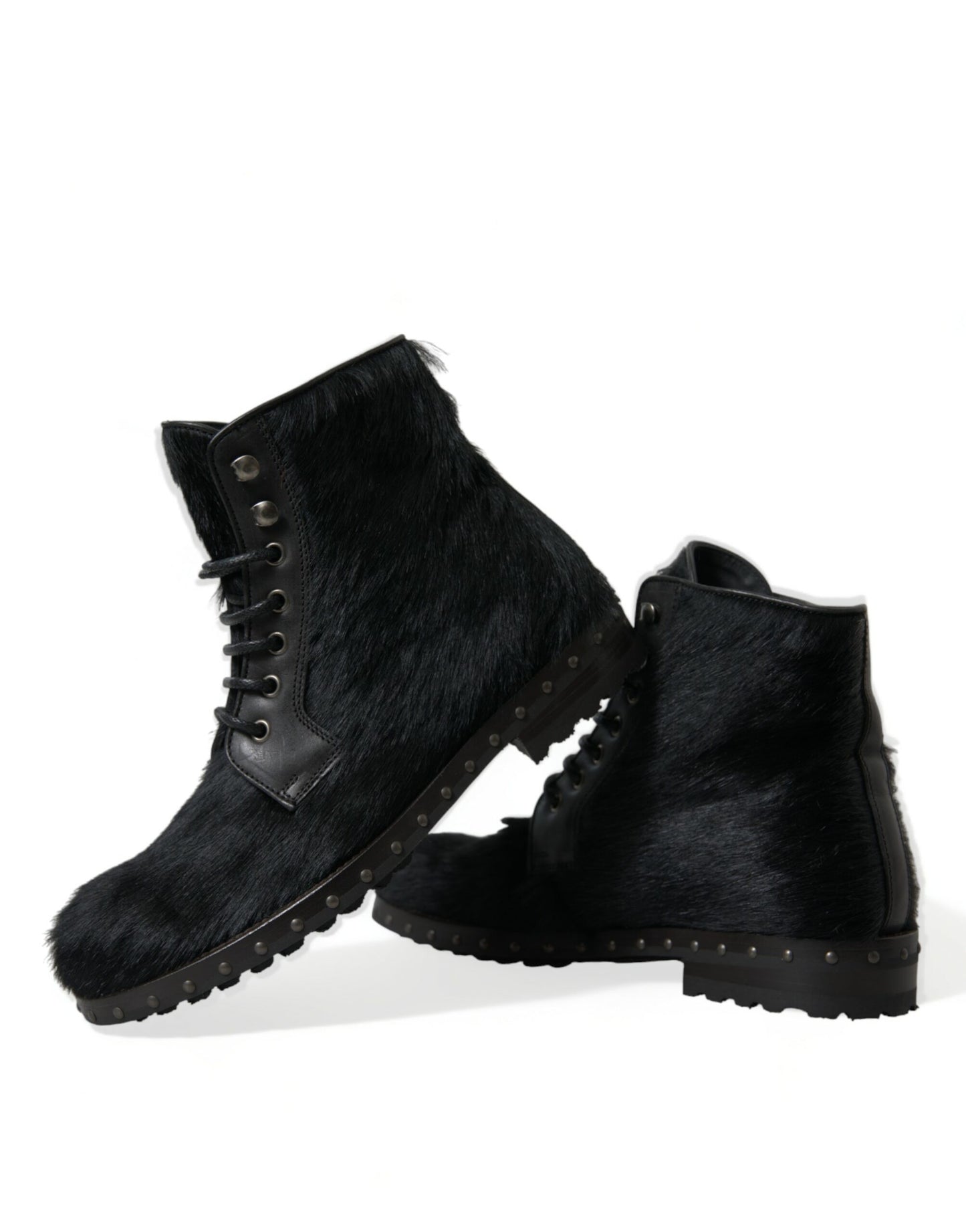 Botas de media caña de piel negra estilo potro de Dolce & Gabbana