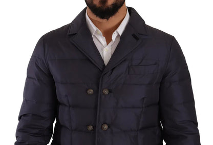 Abrigo blusón de invierno Dolce & Gabbana de seda azul de cabra