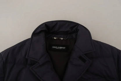 Abrigo blusón de invierno Dolce & Gabbana de seda azul de cabra
