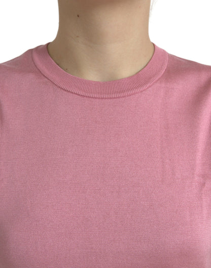 Top sin mangas corto rosa con cuello redondo Dolce & Gabbana