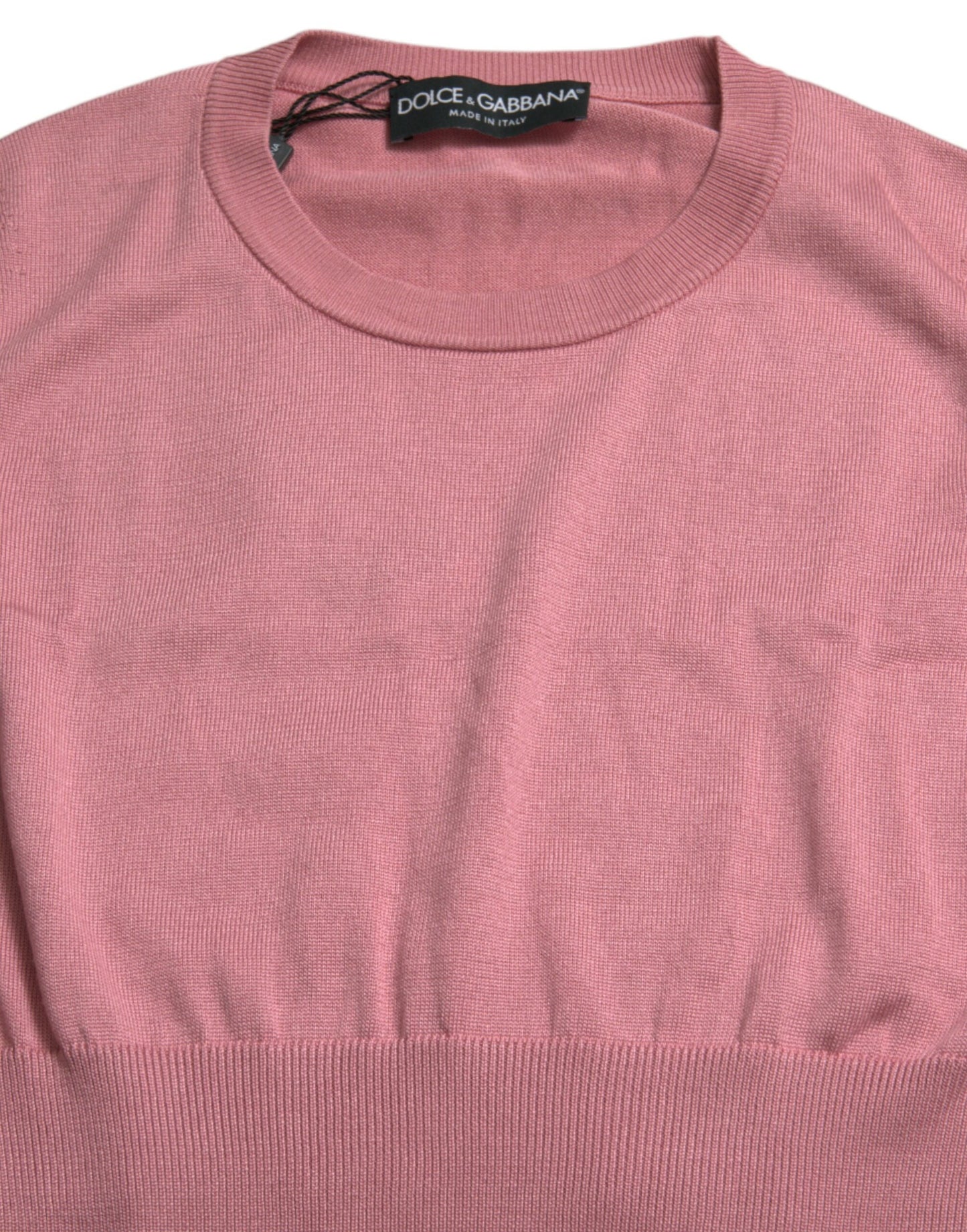 Top sin mangas corto rosa con cuello redondo Dolce & Gabbana