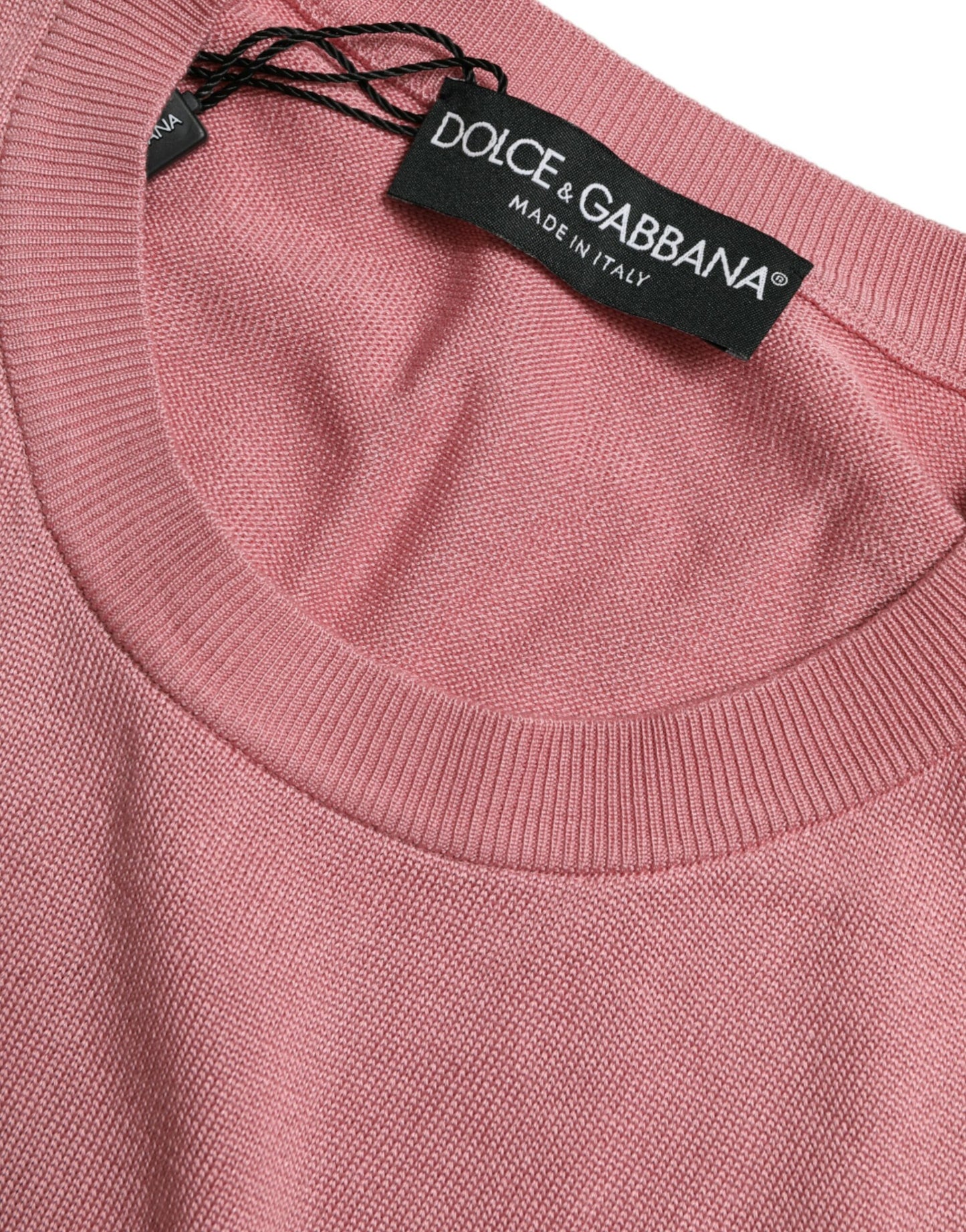 Top sin mangas corto rosa con cuello redondo Dolce & Gabbana