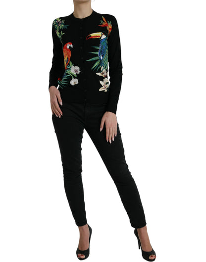 Cárdigan de lana de manga larga Black Bird de Dolce & Gabbana