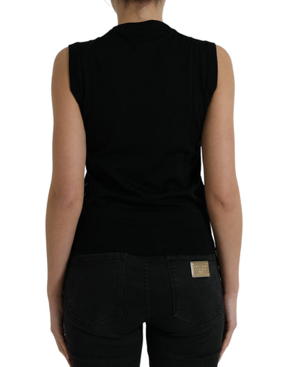 Camiseta sin mangas con cuello redondo y estampado Black Jungle de Dolce & Gabbana