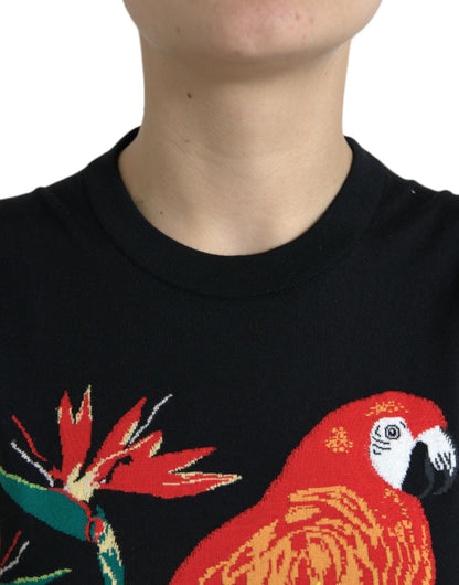 Camiseta sin mangas con cuello redondo y estampado Black Jungle de Dolce & Gabbana