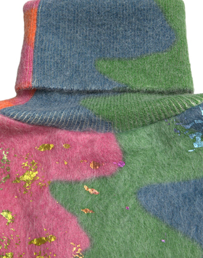 Suéter de cuello alto multicolor de mohair de Dolce & Gabbana