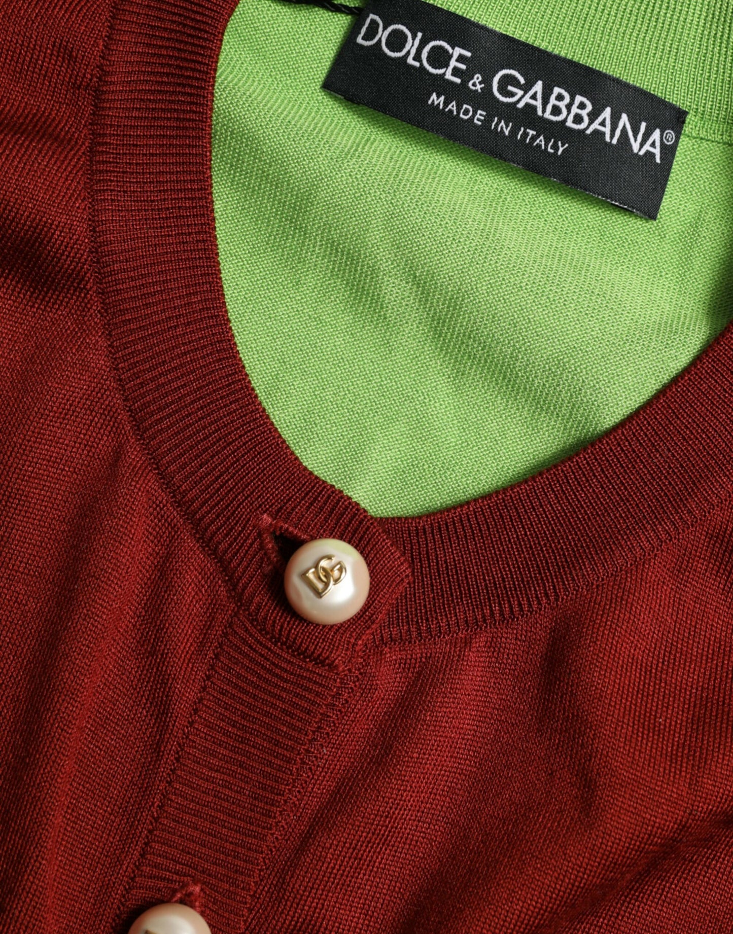 Cárdigan de seda multicolor con cuello redondo de Dolce & Gabbana