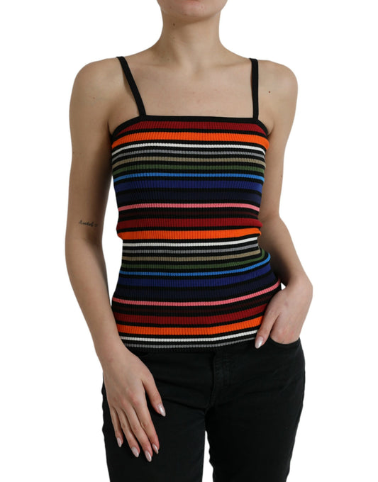 Camiseta sin mangas de tirantes con rayas multicolor de Dolce & Gabbana