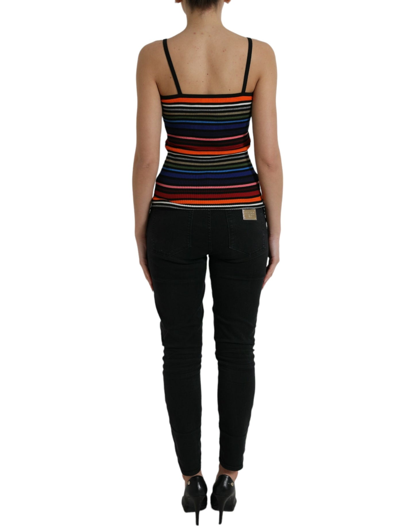 Camiseta sin mangas de tirantes con rayas multicolor de Dolce & Gabbana
