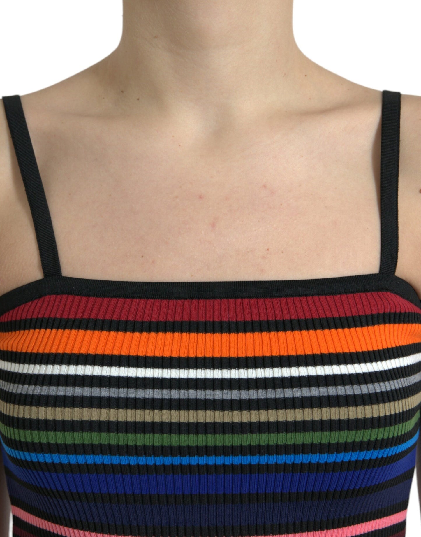 Camiseta sin mangas de tirantes con rayas multicolor de Dolce & Gabbana
