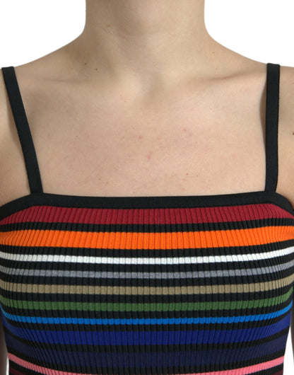 Camiseta sin mangas de tirantes con rayas multicolor de Dolce & Gabbana