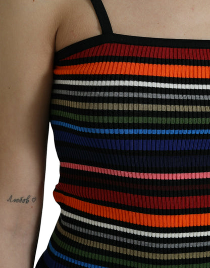 Camiseta sin mangas de tirantes con rayas multicolor de Dolce & Gabbana