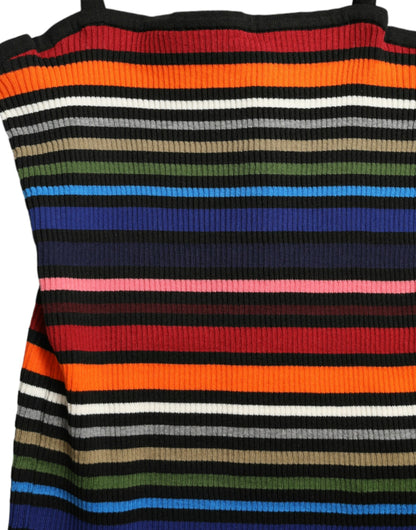 Camiseta sin mangas de tirantes con rayas multicolor de Dolce & Gabbana