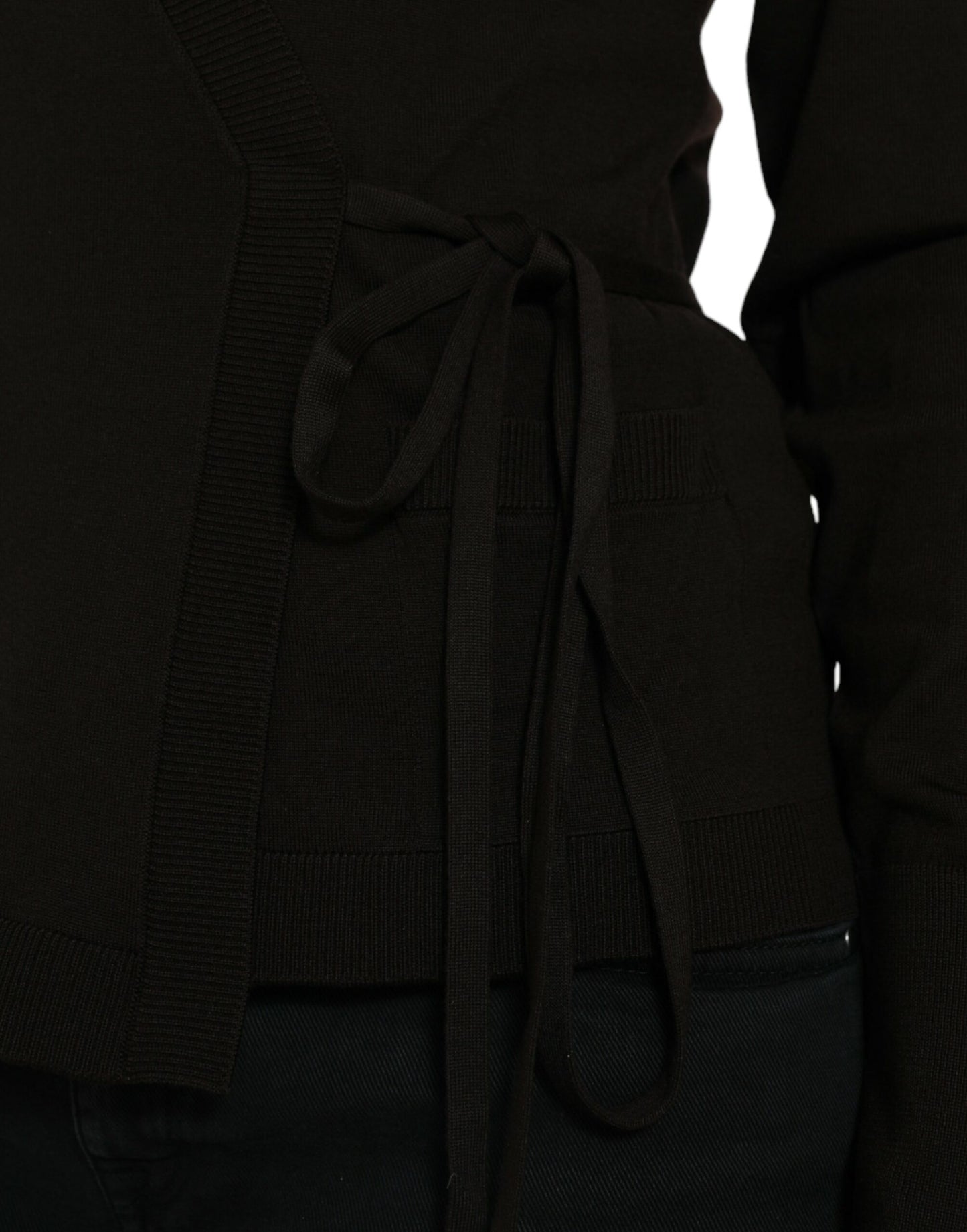 Cárdigan Dolce & Gabbana negro de lana con cuello de pico cruzado