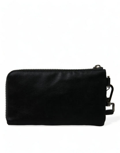 Bolso de mano Dolce & Gabbana de nailon negro con logo y placa llavero