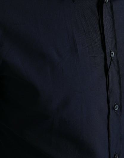 Camisa de vestir formal entallada DORADA azul marino de Dolce & Gabbana