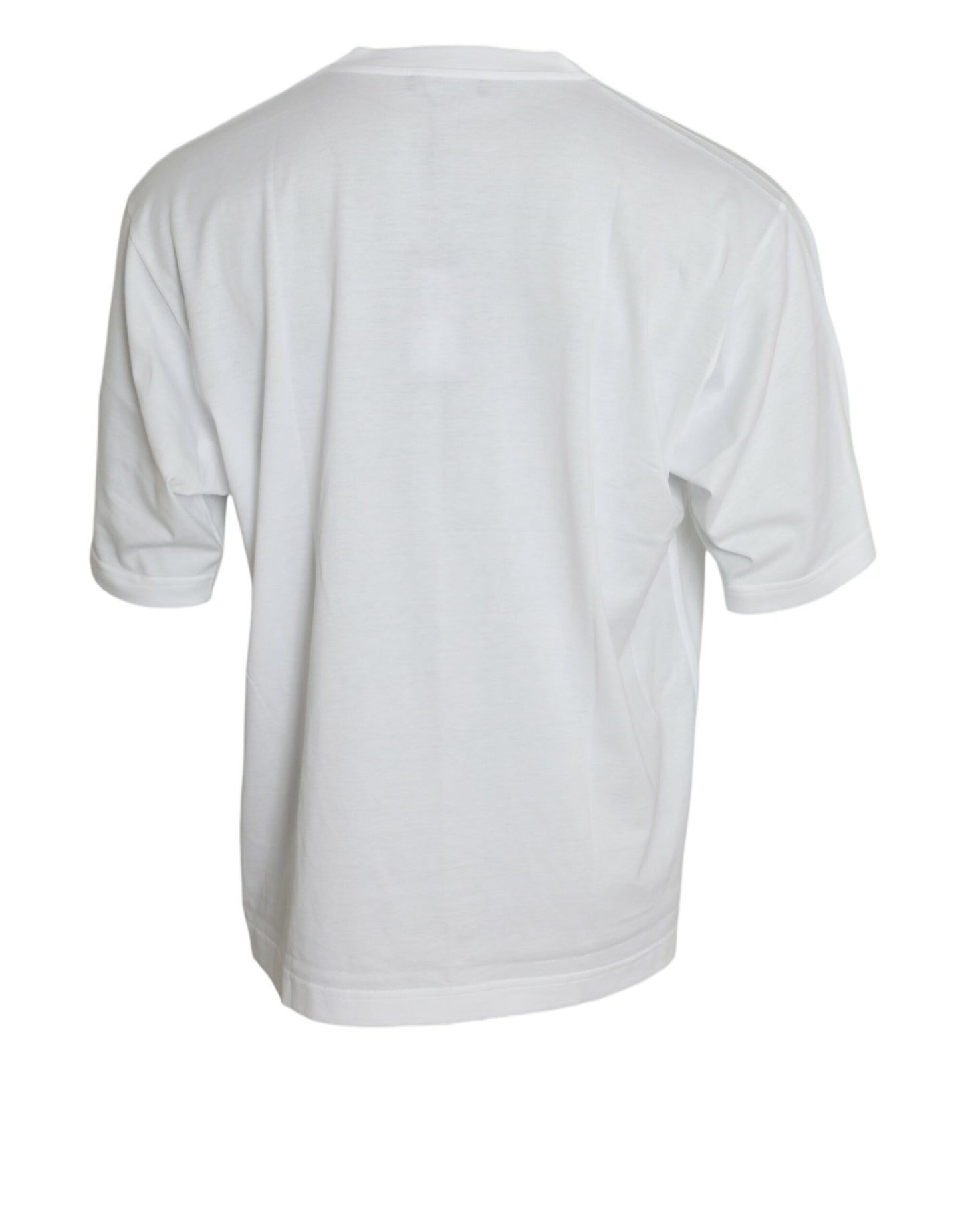 Camiseta de cuello redondo de algodón blanco de manga corta de Dolce & Gabbana