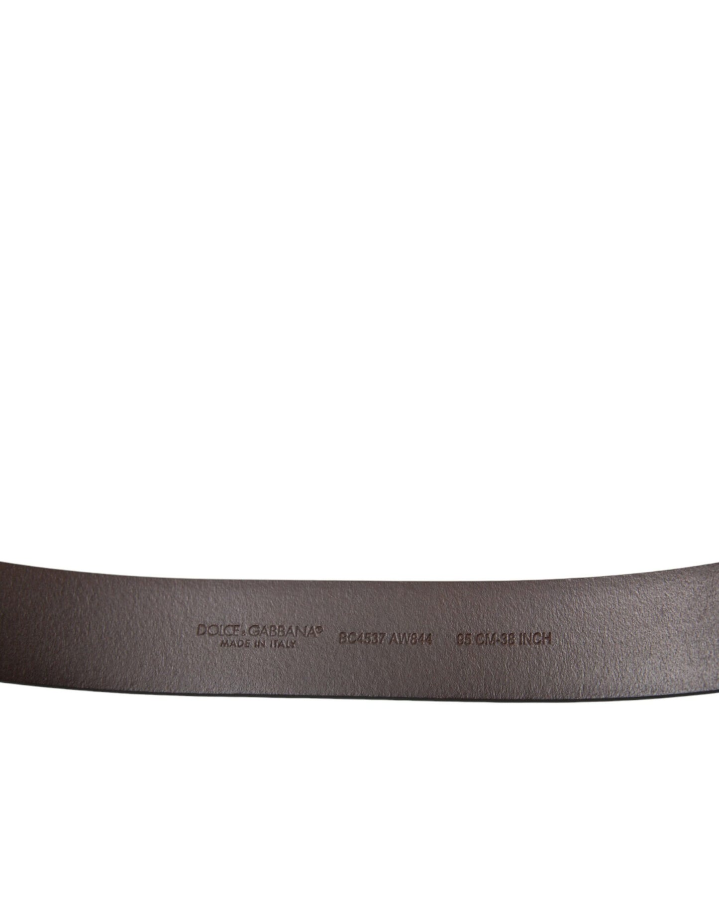 Cinturón Dolce & Gabbana de piel de becerro marrón con hebilla de metal dorado