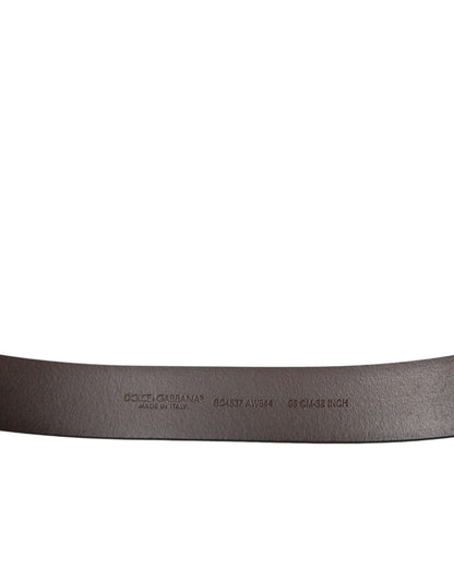 Cinturón Dolce & Gabbana de piel de becerro marrón con hebilla de metal dorado