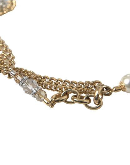 Cinturón de cintura trenzado azul de latón dorado Dolce & Gabbana