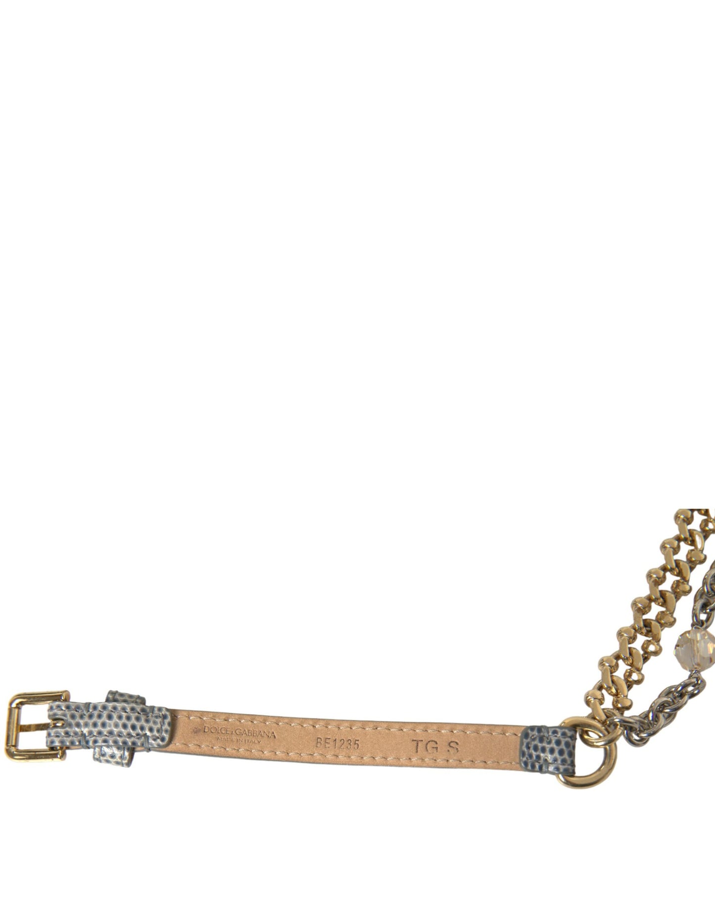 Cinturón de cintura trenzado azul de latón dorado Dolce & Gabbana