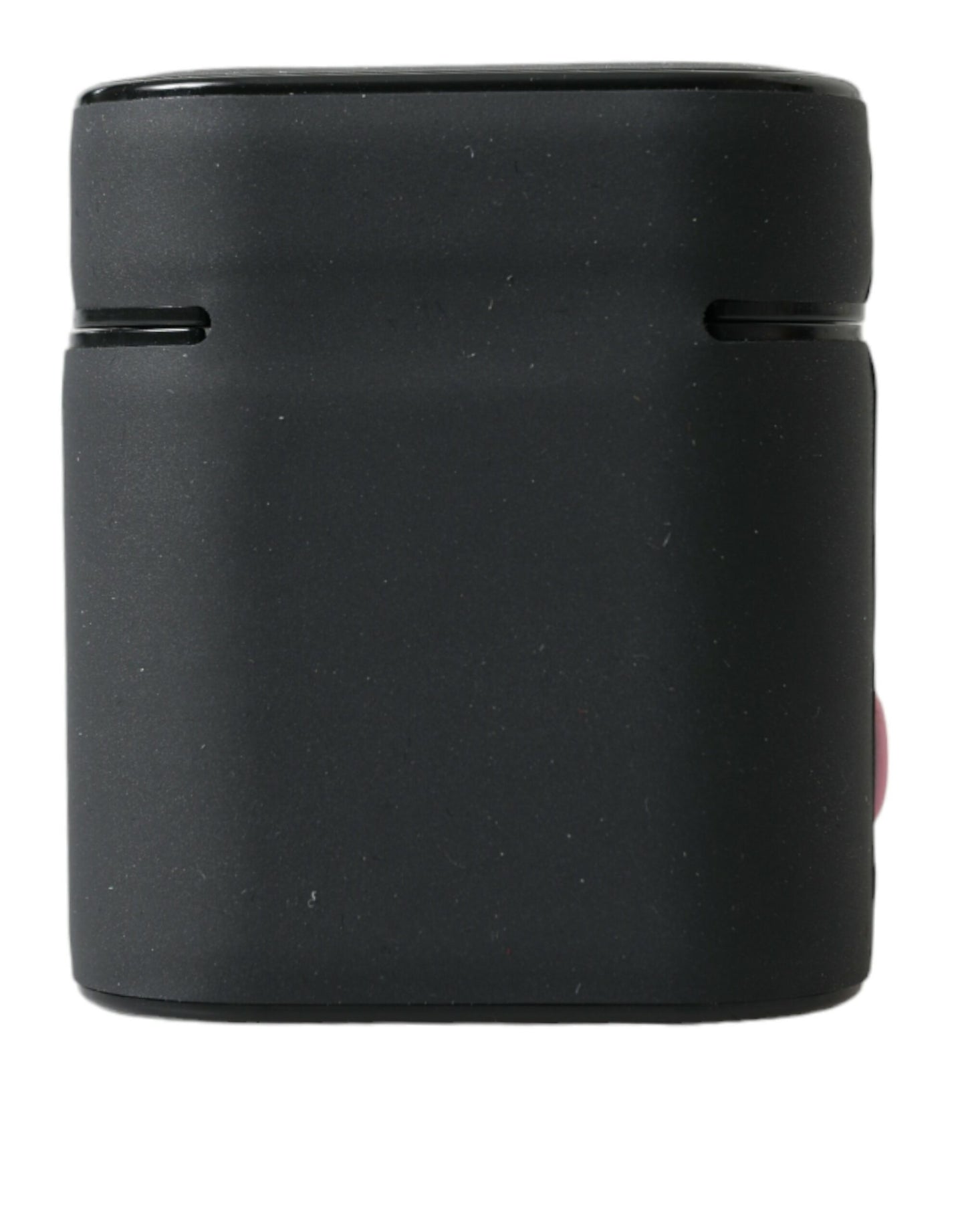 Estuche para Airpods Dolce & Gabbana de silicona negra con logotipo en relieve rosa