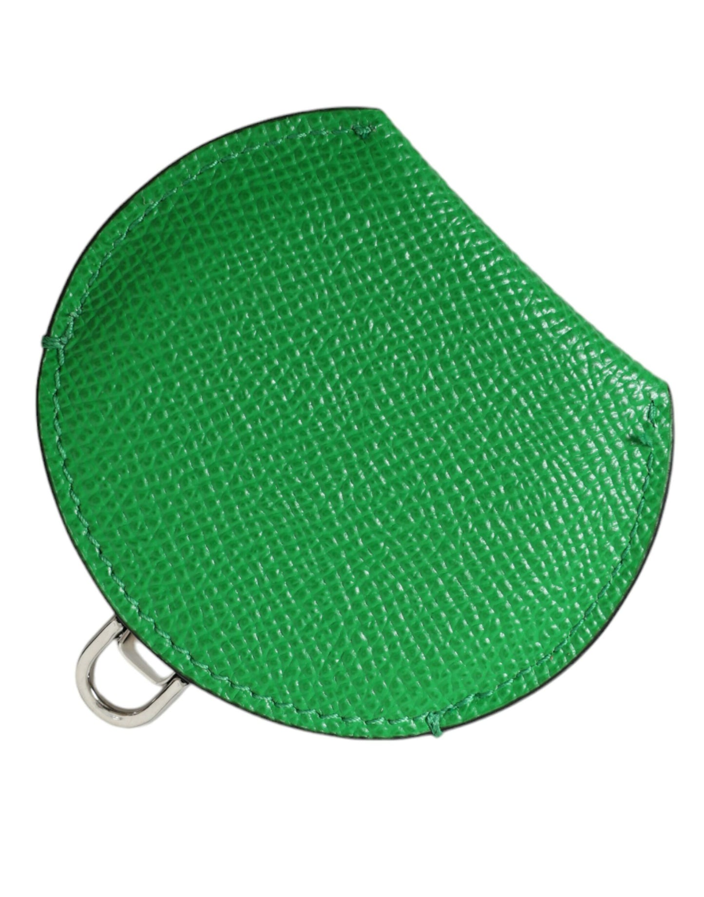 Estuche para espejo de mano Dolce & Gabbana de piel de becerro verde con logo redondo