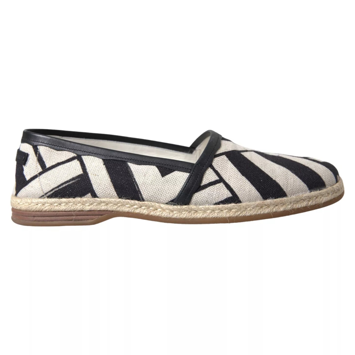 Zapatos alpargatas slip-on a rayas blancas y negras de Dolce & Gabbana