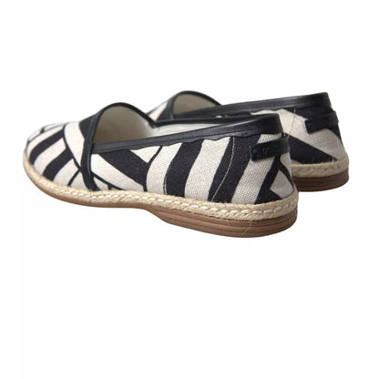 Zapatos alpargatas slip-on a rayas blancas y negras de Dolce & Gabbana