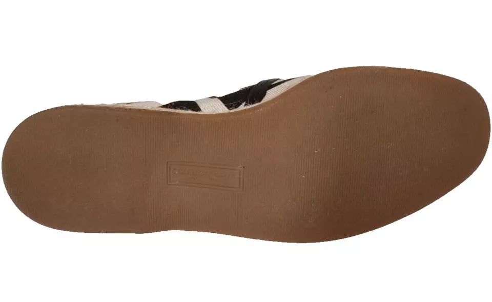 Zapatos alpargatas slip-on a rayas blancas y negras de Dolce & Gabbana