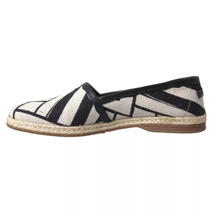 Zapatos alpargatas slip-on a rayas blancas y negras de Dolce & Gabbana