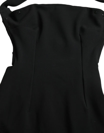 Vestido midi sin mangas tipo tubo halter negro de Dolce & Gabbana