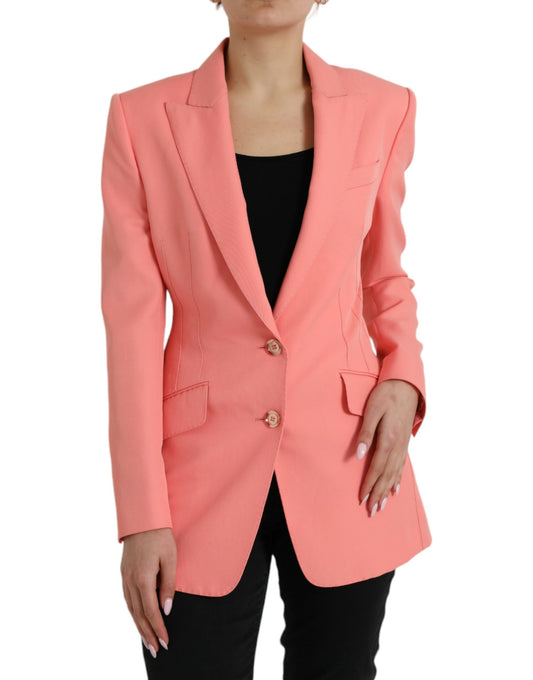 Chaqueta Blazer Cruzada Rosa de Poliéster Dolce & Gabbana