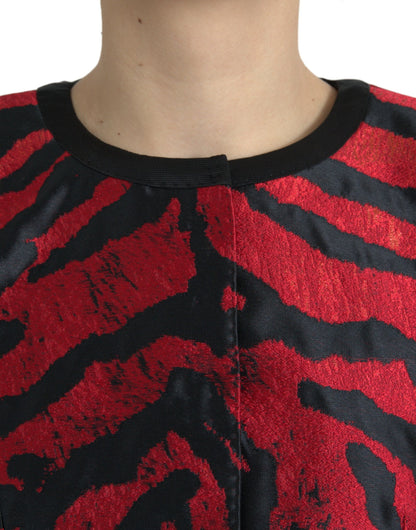 Chaqueta corta con estampado rojo y negro de Dolce & Gabbana