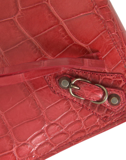 Bolso de mano Balenciaga de piel exótica roja con diseño Classic Pouch