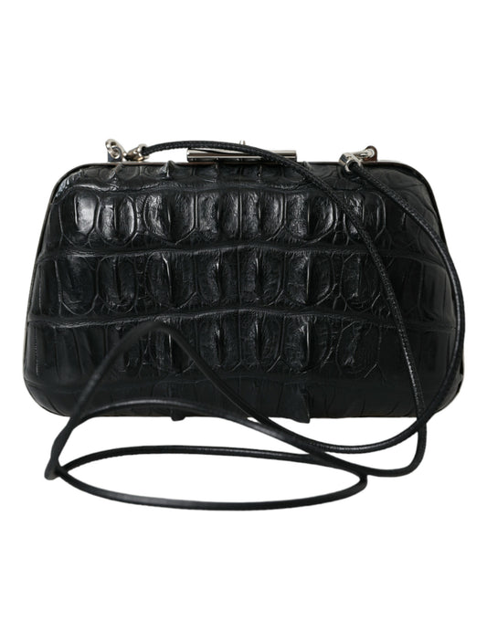 Bolso de mano Balenciaga Box Clutch en cuero negro de piel exótica para llevar al hombro o cruzado