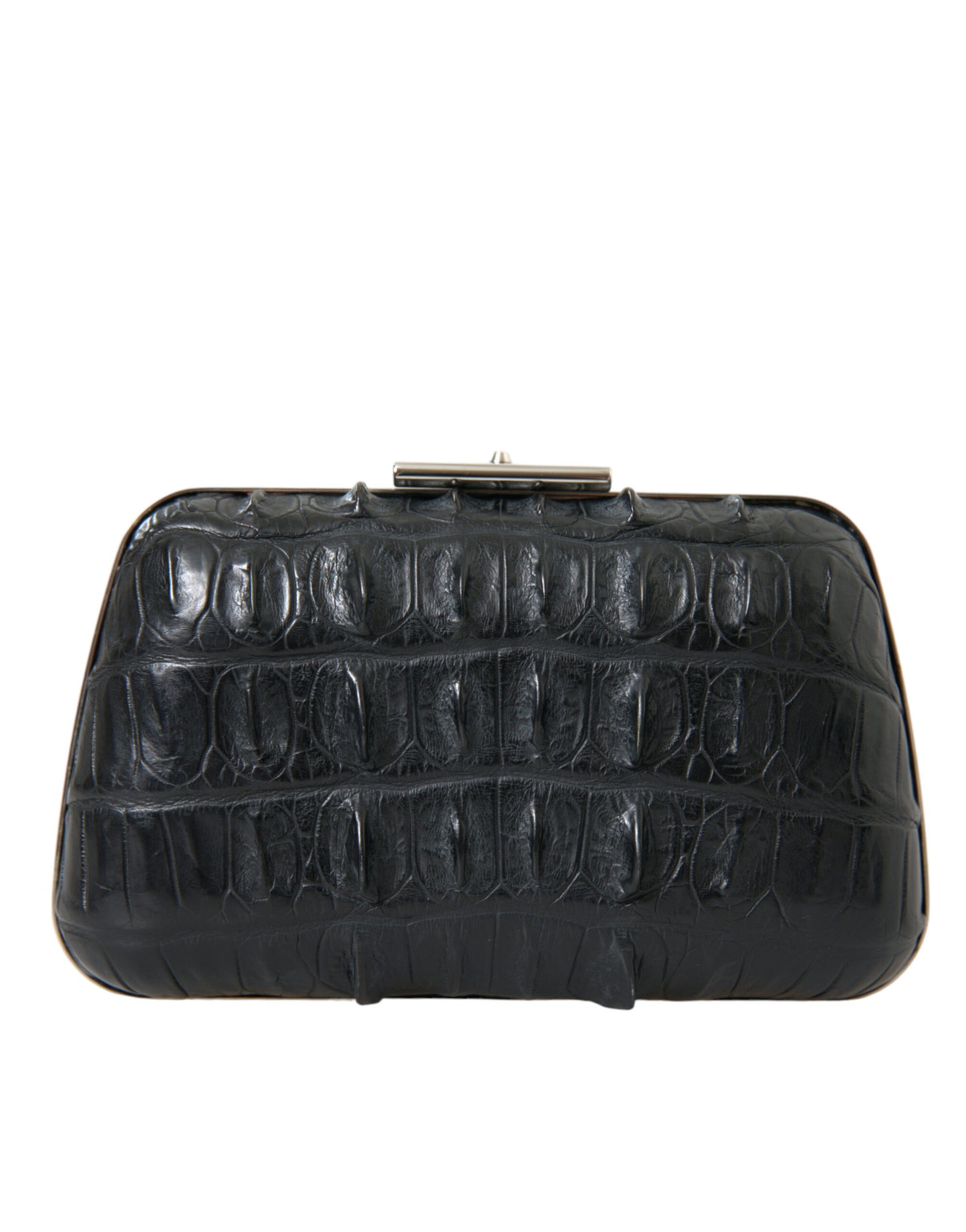 Bolso de mano Balenciaga Box Clutch en cuero negro de piel exótica para llevar al hombro o cruzado