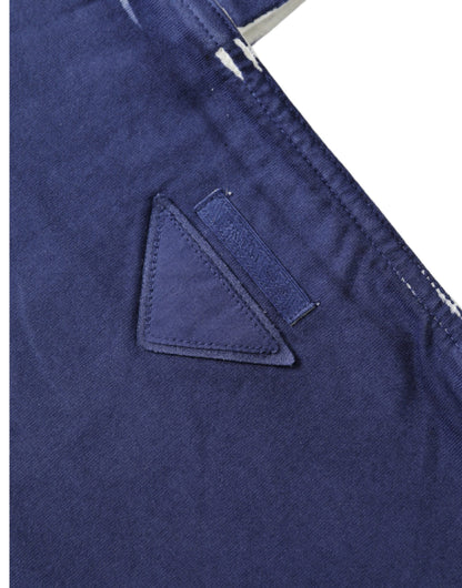 Bolso de hombro de compras Prada de tela de jersey azul con logo