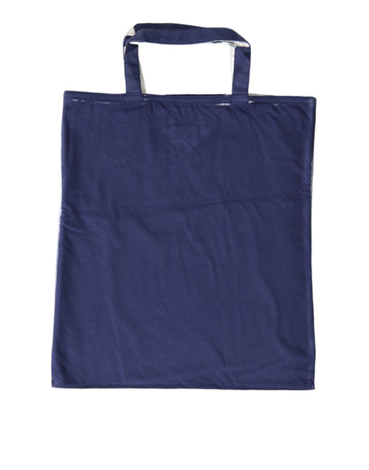 Bolso de hombro de compras Prada de tela de jersey azul con logo