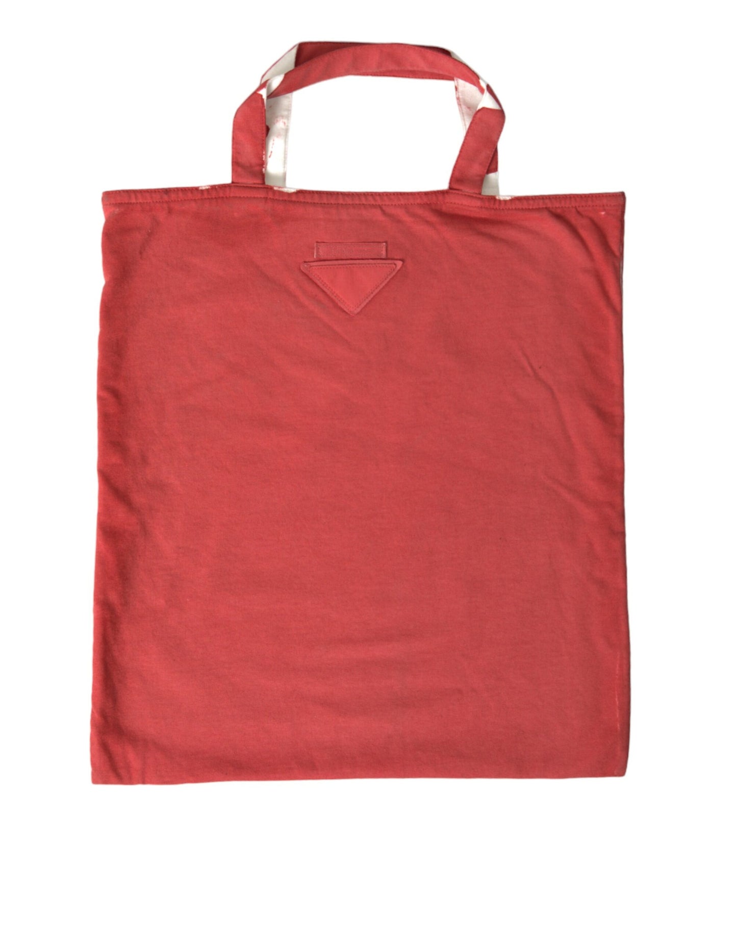 Bolso Tote de Compras Prada Rojo de Tejido de Jersey con Logotipo al Hombro