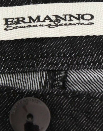 Ermanno Scervino Vaqueros negros ajustados de mezclilla pitillo elásticos