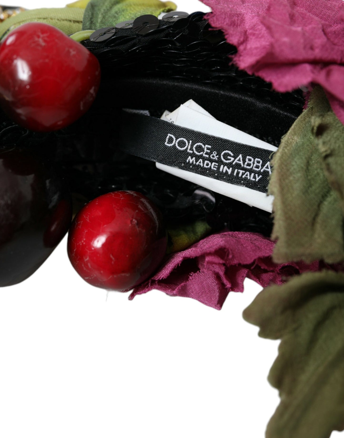 Diadema de cristal Dolce & Gabbana roja con sandías y cerezas