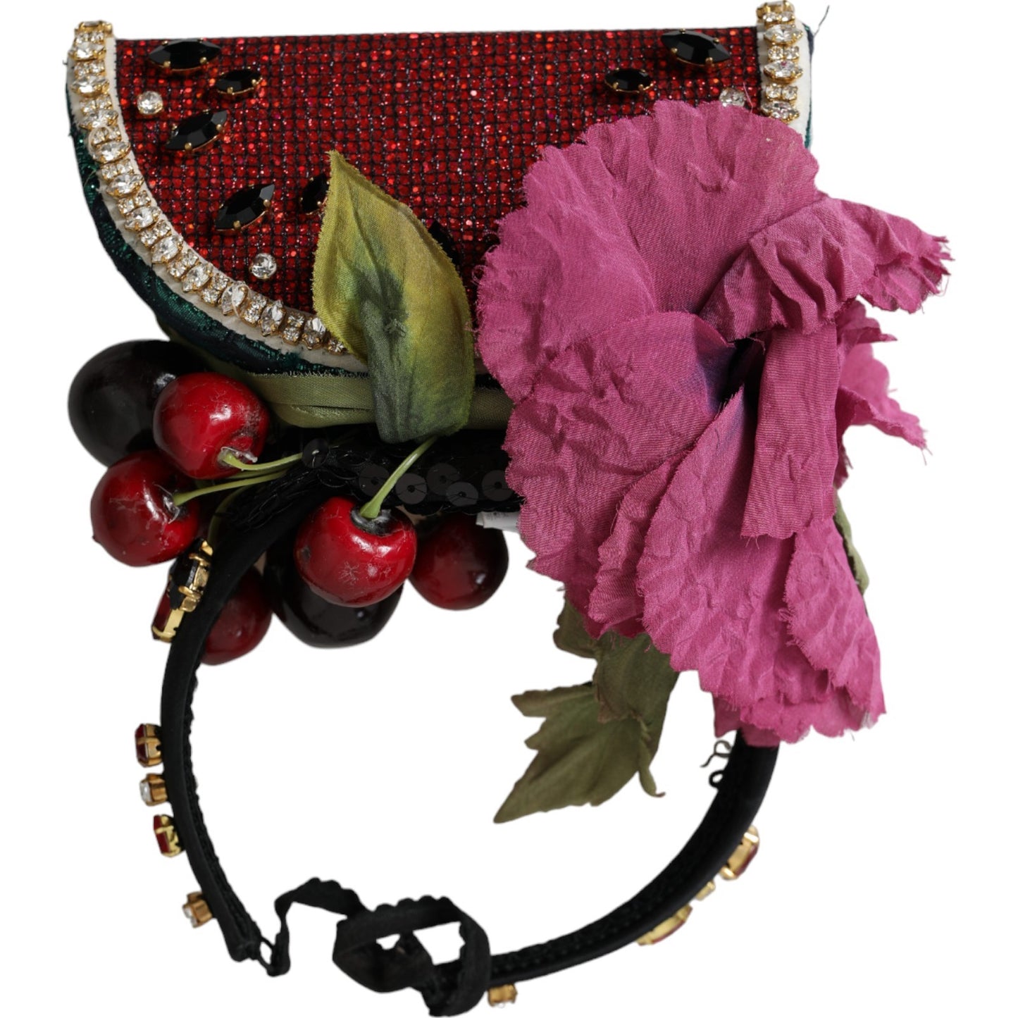 Diadema de cristal Dolce & Gabbana roja con sandías y cerezas