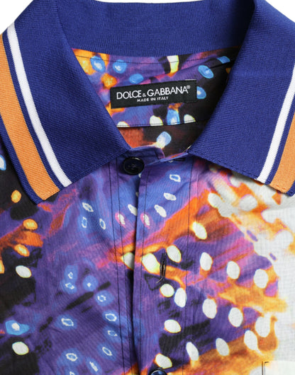 Camisa casual de algodón Dolce & Gabbana con estampado Luminarie multicolor