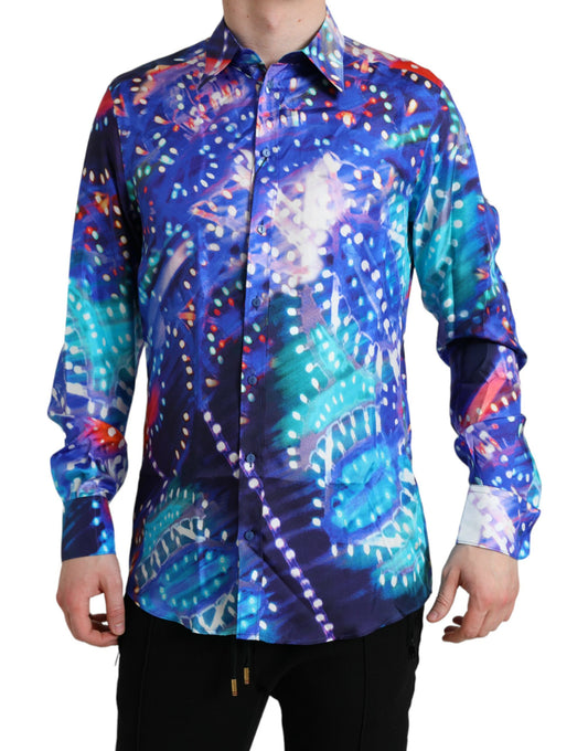 Camisa MARTINI Dolce & Gabbana morada de seda Luminarie slim
