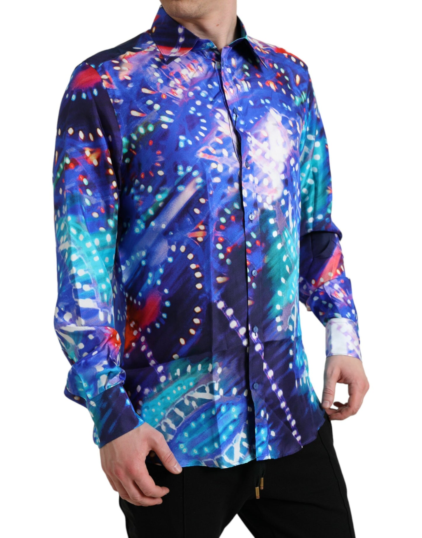 Camisa MARTINI Dolce & Gabbana morada de seda Luminarie slim