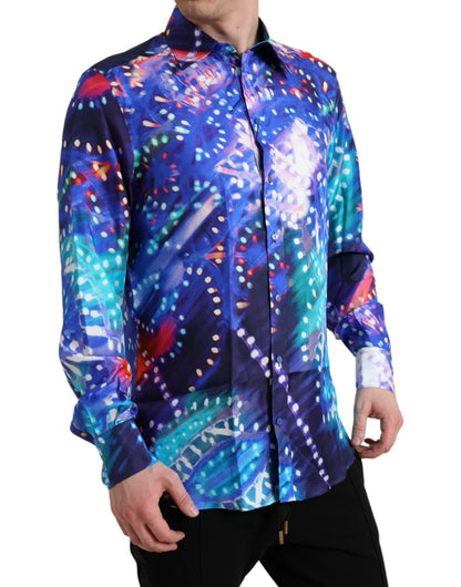 Camisa MARTINI Dolce & Gabbana morada de seda Luminarie slim