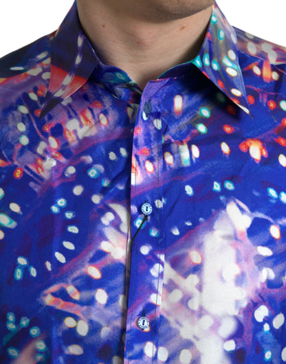 Camisa MARTINI Dolce & Gabbana morada de seda Luminarie slim