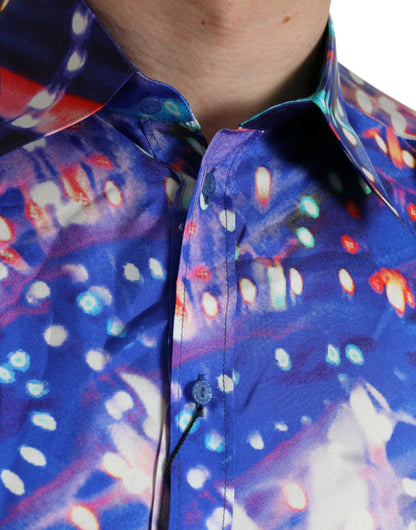 Camisa MARTINI Dolce & Gabbana morada de seda Luminarie slim