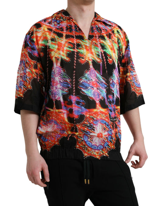 Camiseta de algodón Dolce & Gabbana con estampado multicolor Luminarie